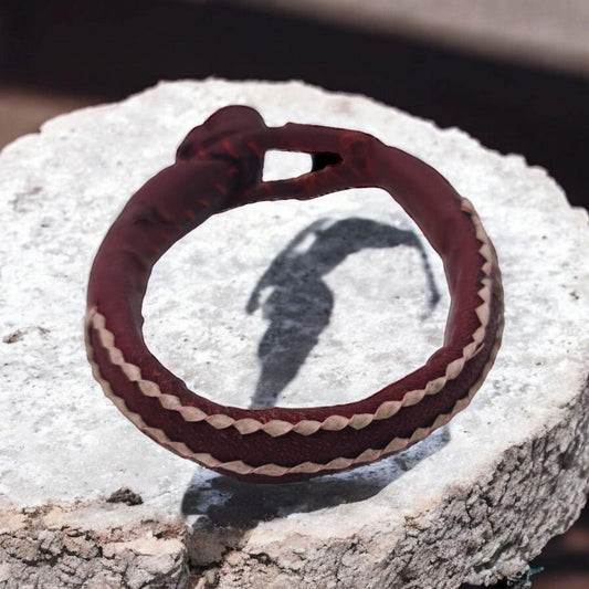 Lederarmband zum Schutz und Anlocken von Glück und Geld, Original aus Benin Schutz, Amulett