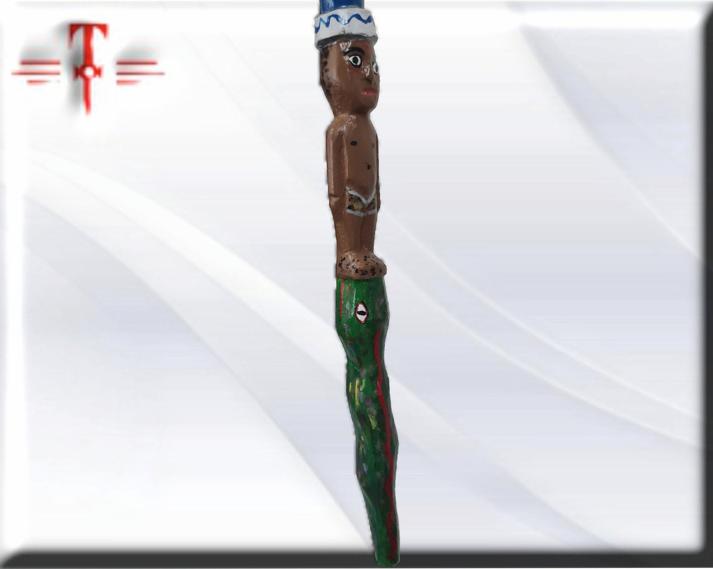 Mami Wata Spazierstock mit Krokodil, ursprünglich aus Afrika (Benin) Yemaya