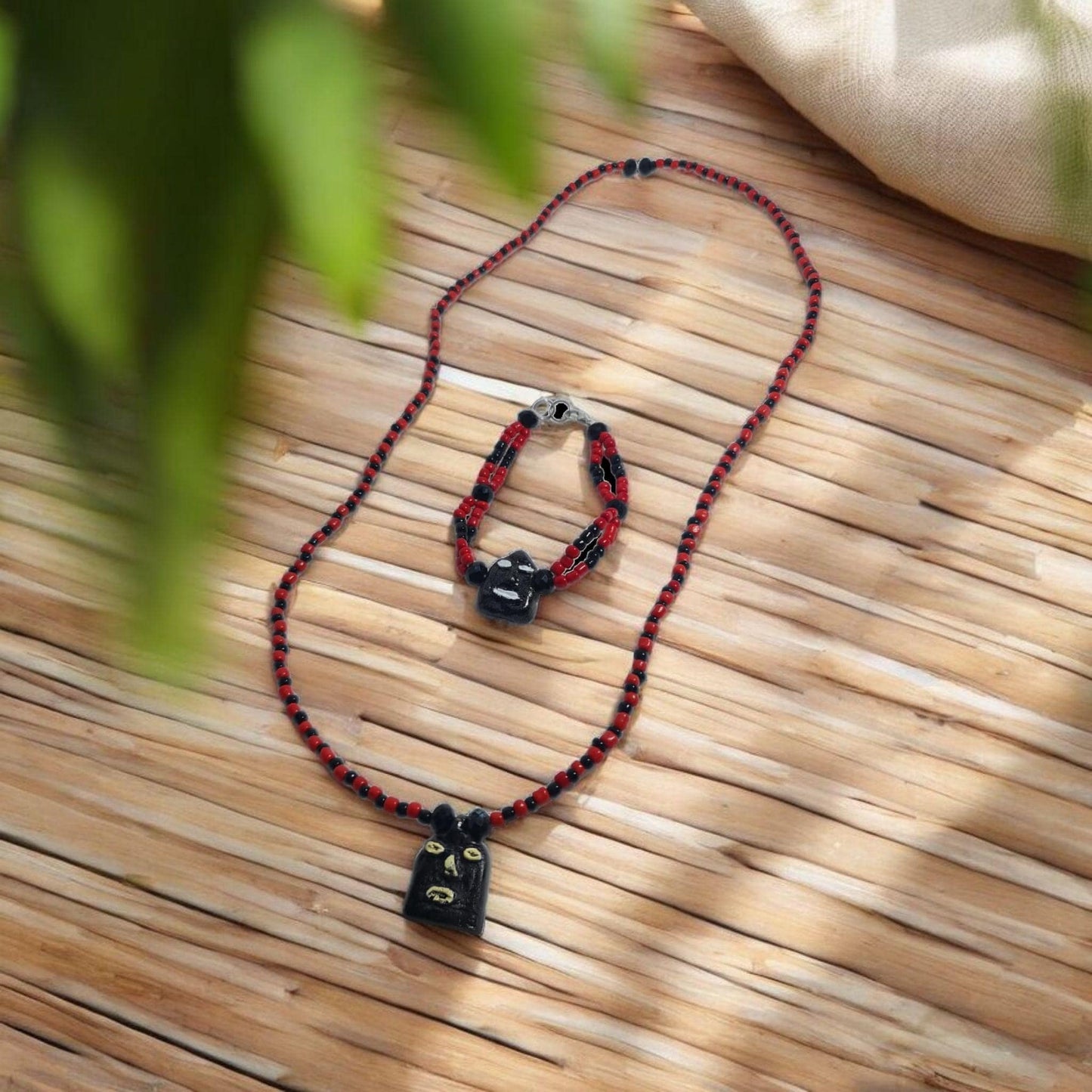 Pack collar y brazalete del Orisha eleguá , Santeria ,  Palo Mayombe , deidad Yoruba