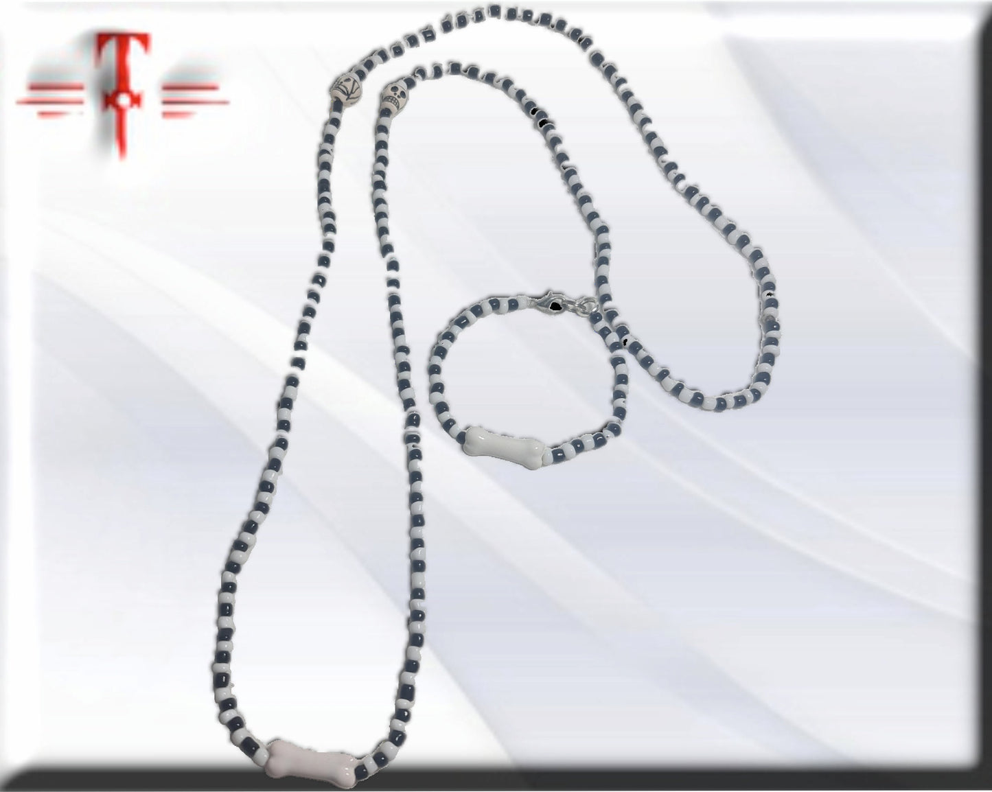 Egguns Halskette – Egungun + passendes Armband, Santeria Palo Mayombe, Voodoo