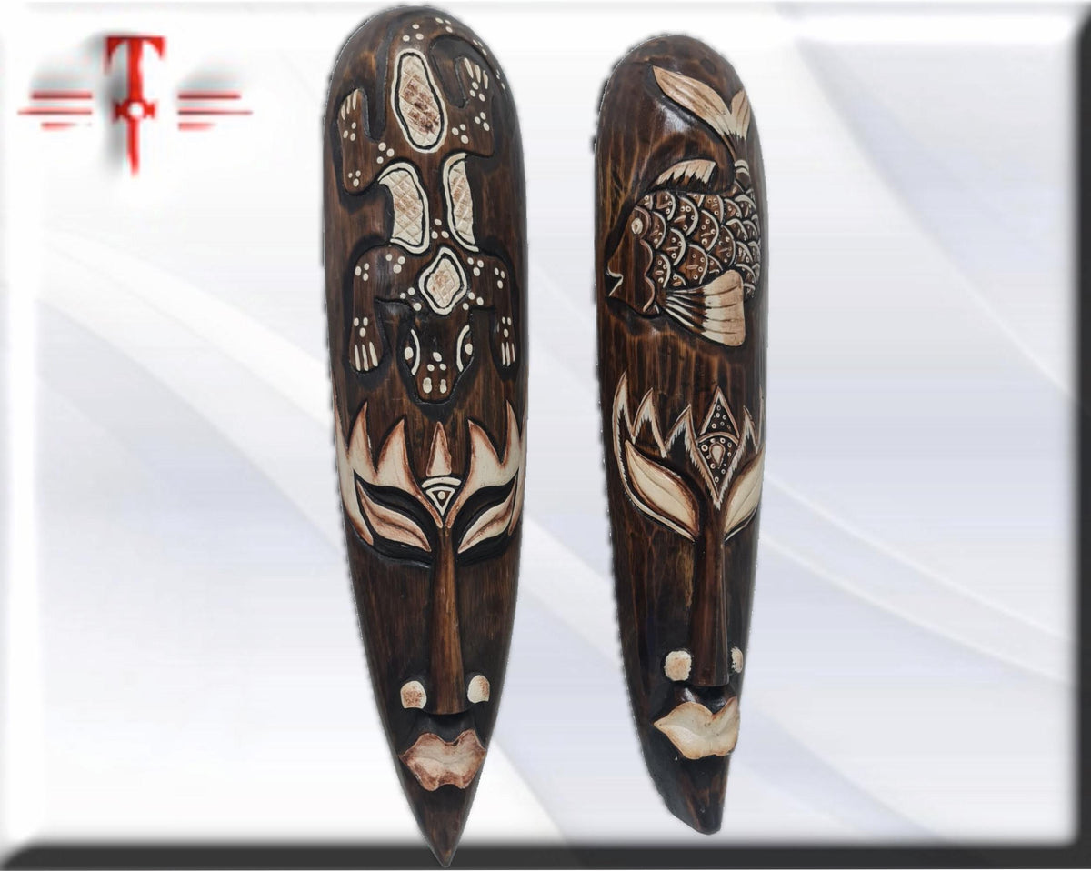 Pareja de mascaras , Indonesia ,  hecho a mano