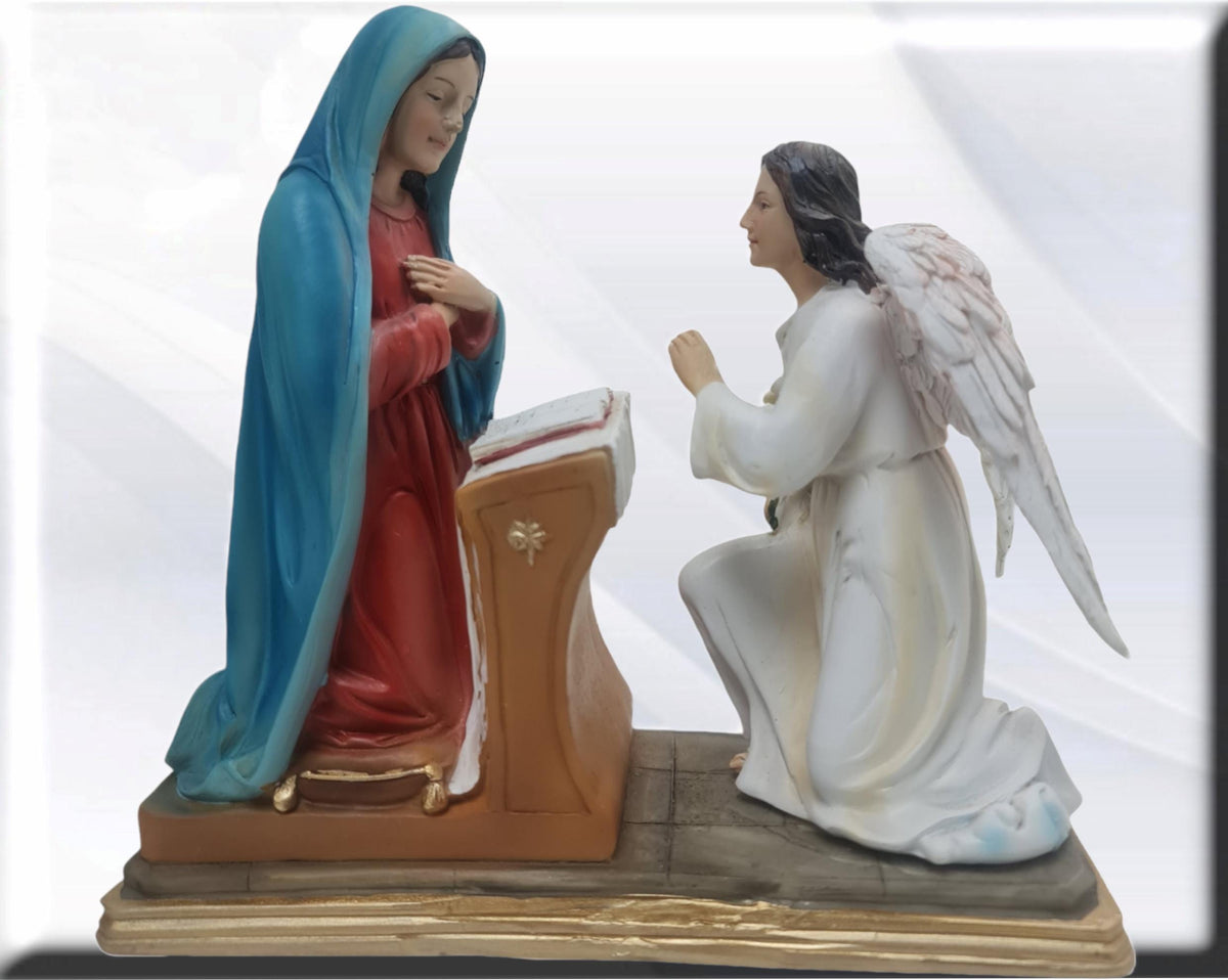Anunciación de la Virgen, estatua católica, figura religiosa de resina de la más alta calidad