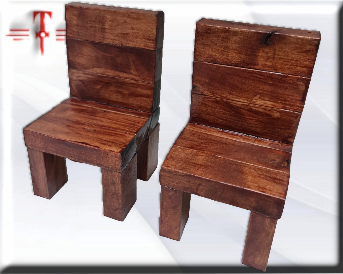 Pareja de sillas de madera para los jimaguas , santería , palo Mayombe