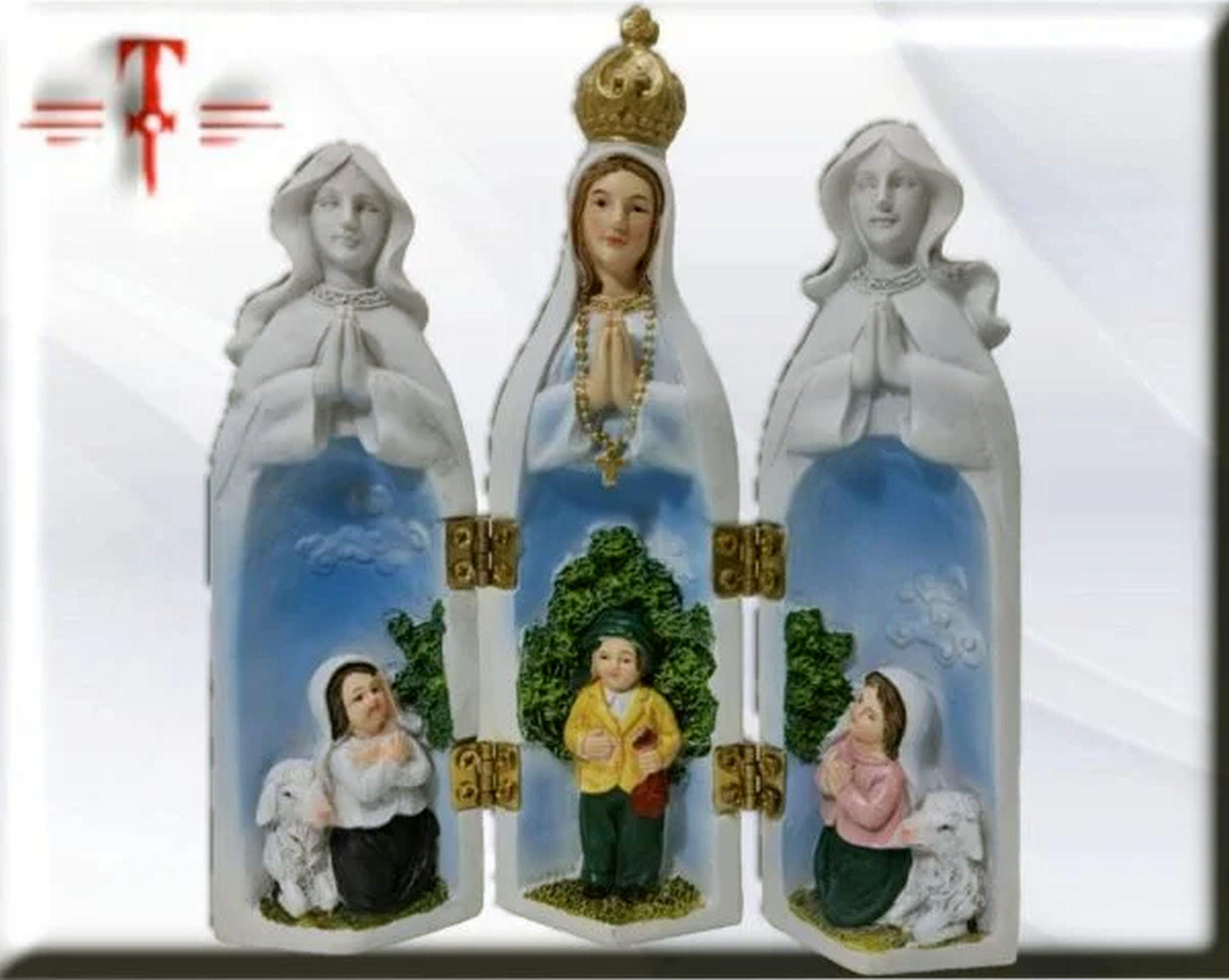 Fatima-Triptychon mit Hirten, Heiligen und katholischen Jungfrauen, Religiöse Produkte