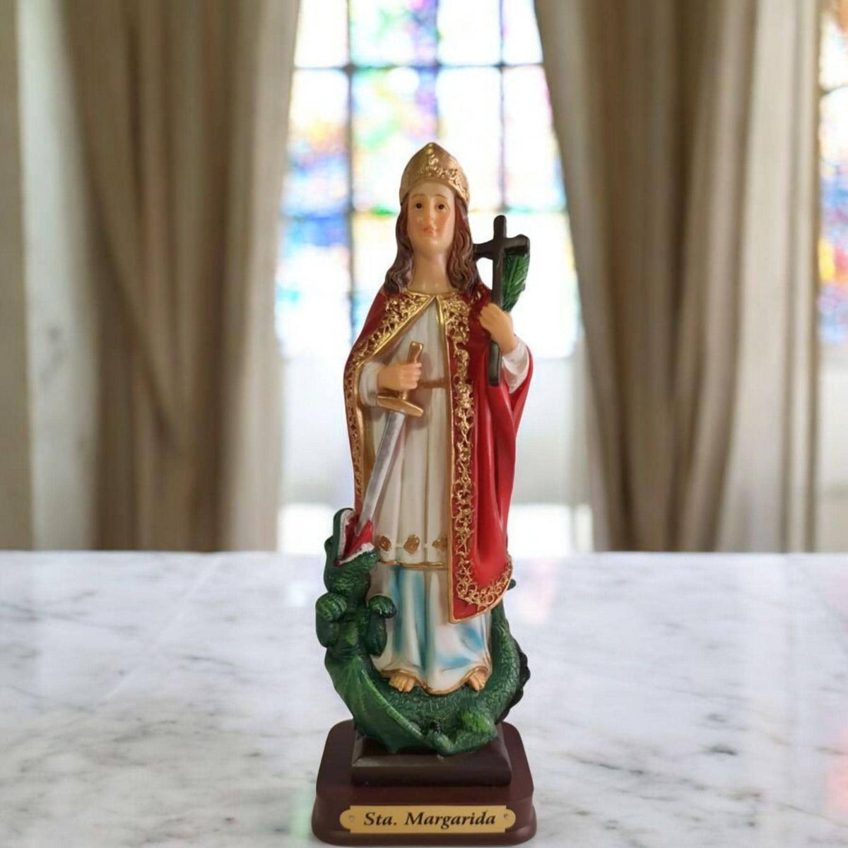 Heilige Margarete. Katholische Jungfrauen und Heilige, religiöse Produkte
