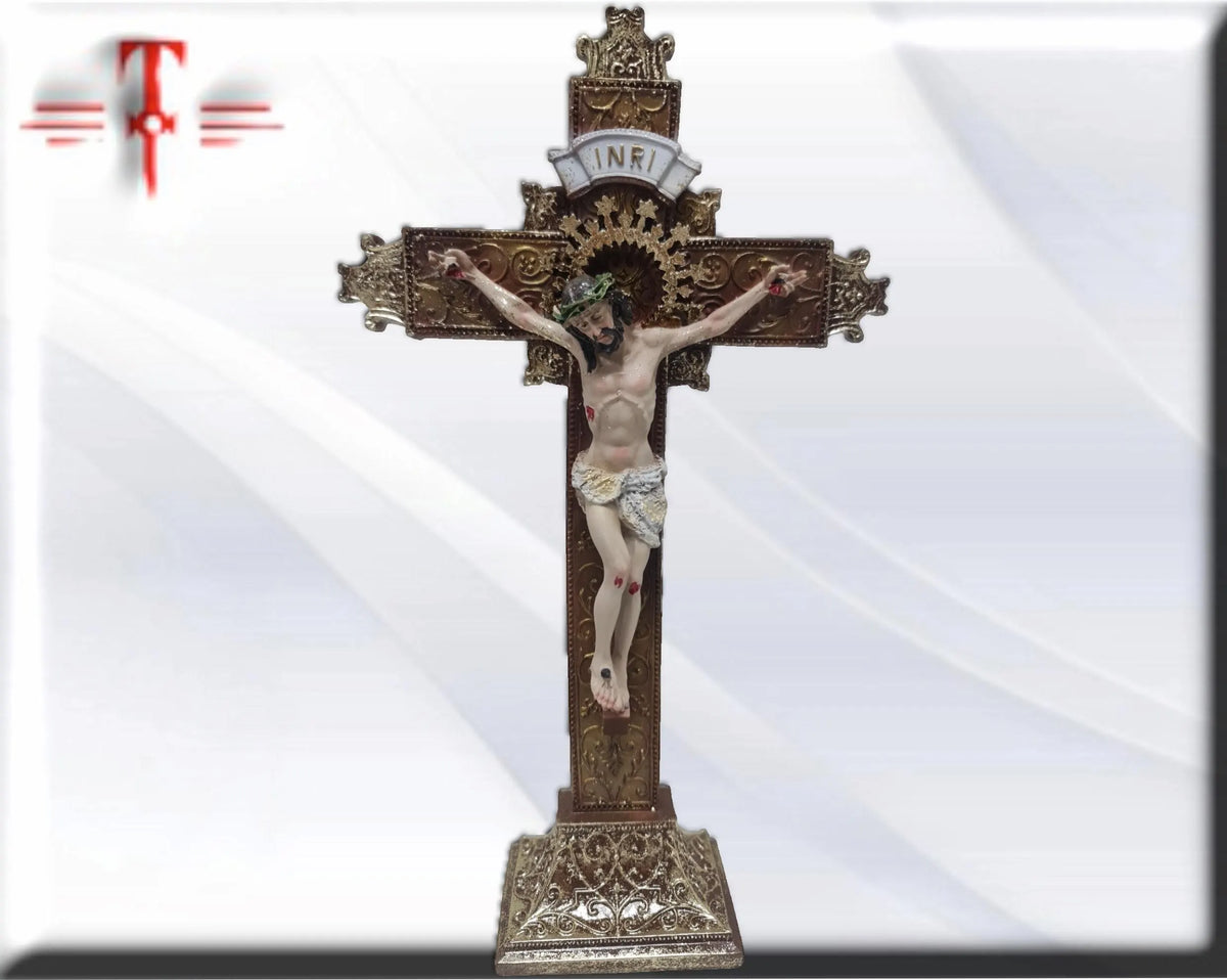 Cruz de Jesus crucificado  . Santos y virgenes catolicos