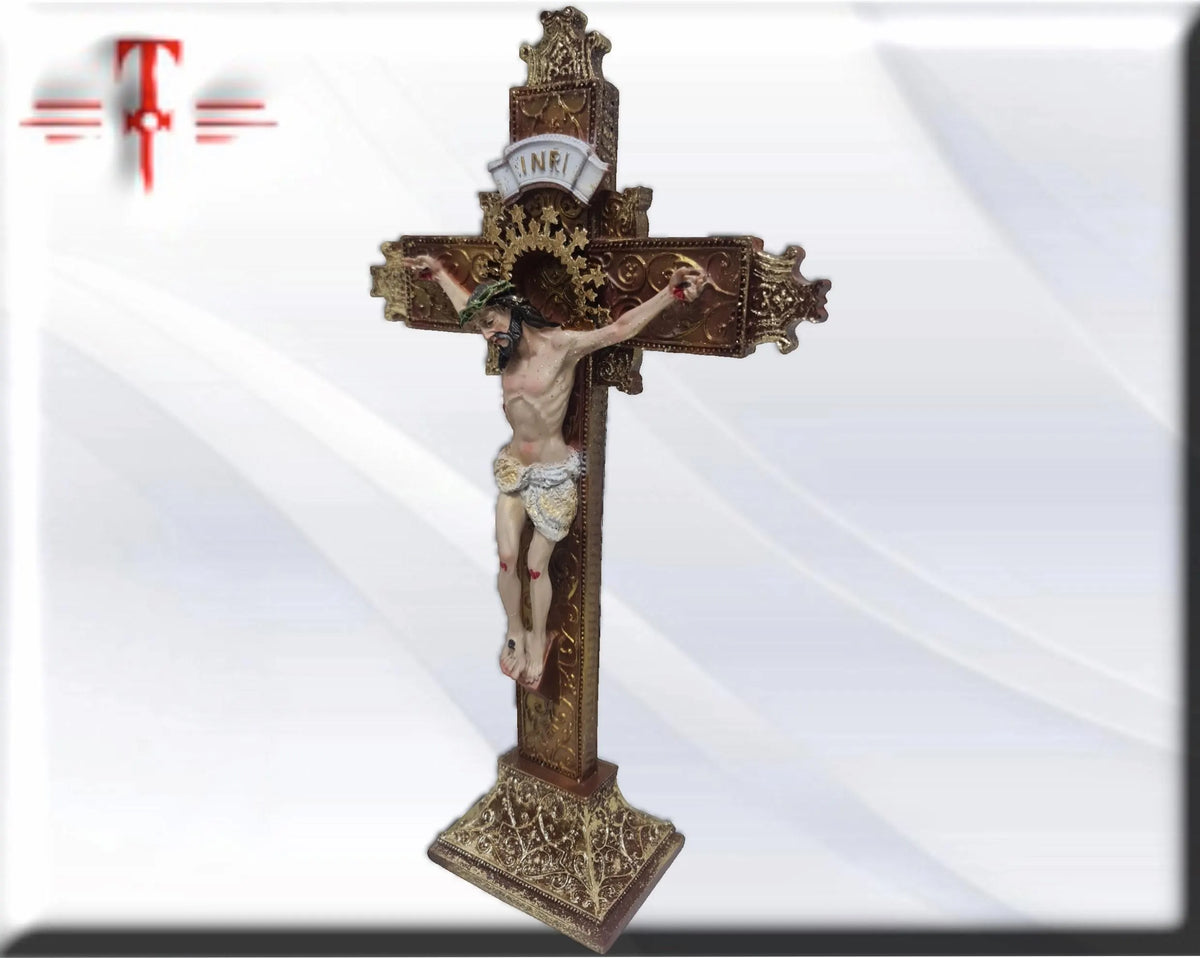 Cruz de Jesus crucificado  . Santos y virgenes catolicos