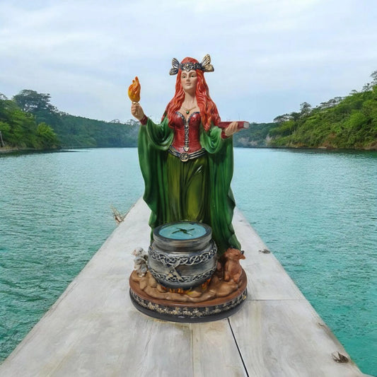 Statue der Göttin Danu, mythologische Götter, esoterische und religiöse Gegenstände, handbemalt