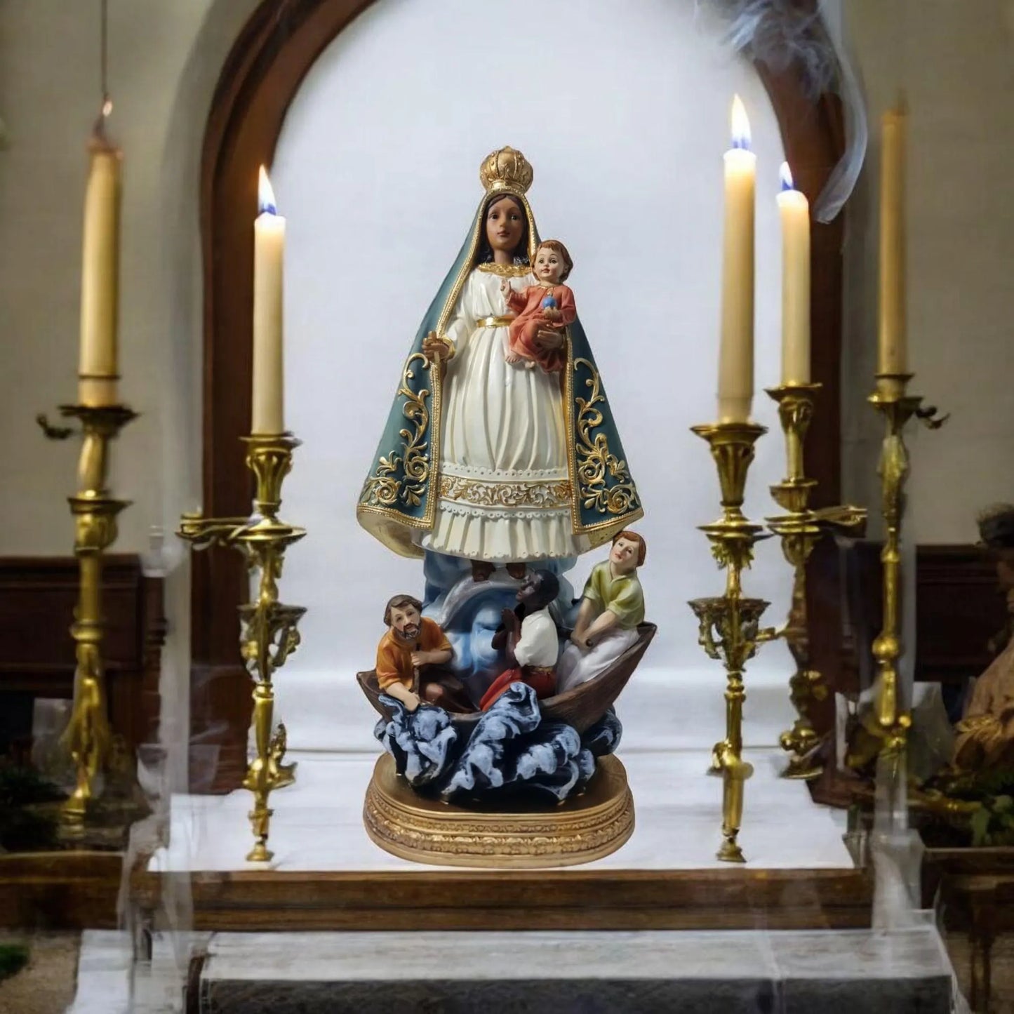 Virgen de la caridad del cobre azul 40cm , Santos y Vírgenes católicos , productos Religiosos